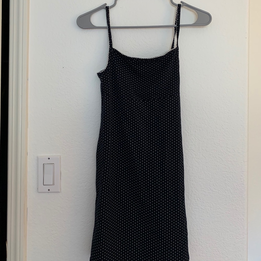 Navy Blue and White Polka Dot Dress